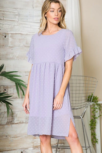 Women's Swiss Dot Chiffon Dress - us.meeeshop