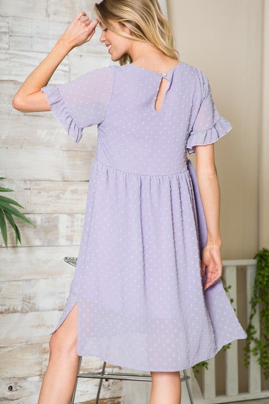 Women's Swiss Dot Chiffon Dress - us.meeeshop