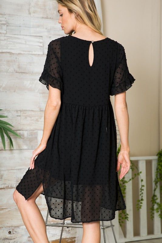 Women's Swiss Dot Chiffon Dress - us.meeeshop