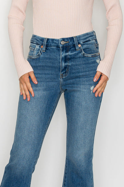 eco friendly crop Eco Friendly Crop Flare Jeans view 16 (bottom) - shop at us.meeeshop