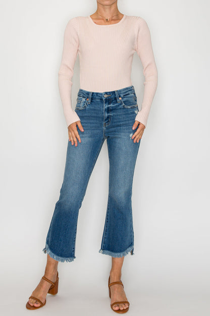eco friendly crop Eco Friendly Crop Flare Jeans 1 (24) (bottom) - shop at us.meeeshop