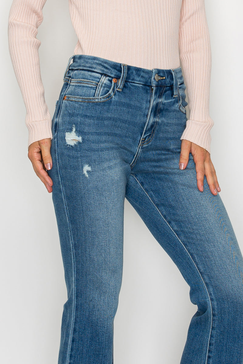 eco friendly crop Eco Friendly Crop Flare Jeans view 17 (bottom) - shop at us.meeeshop