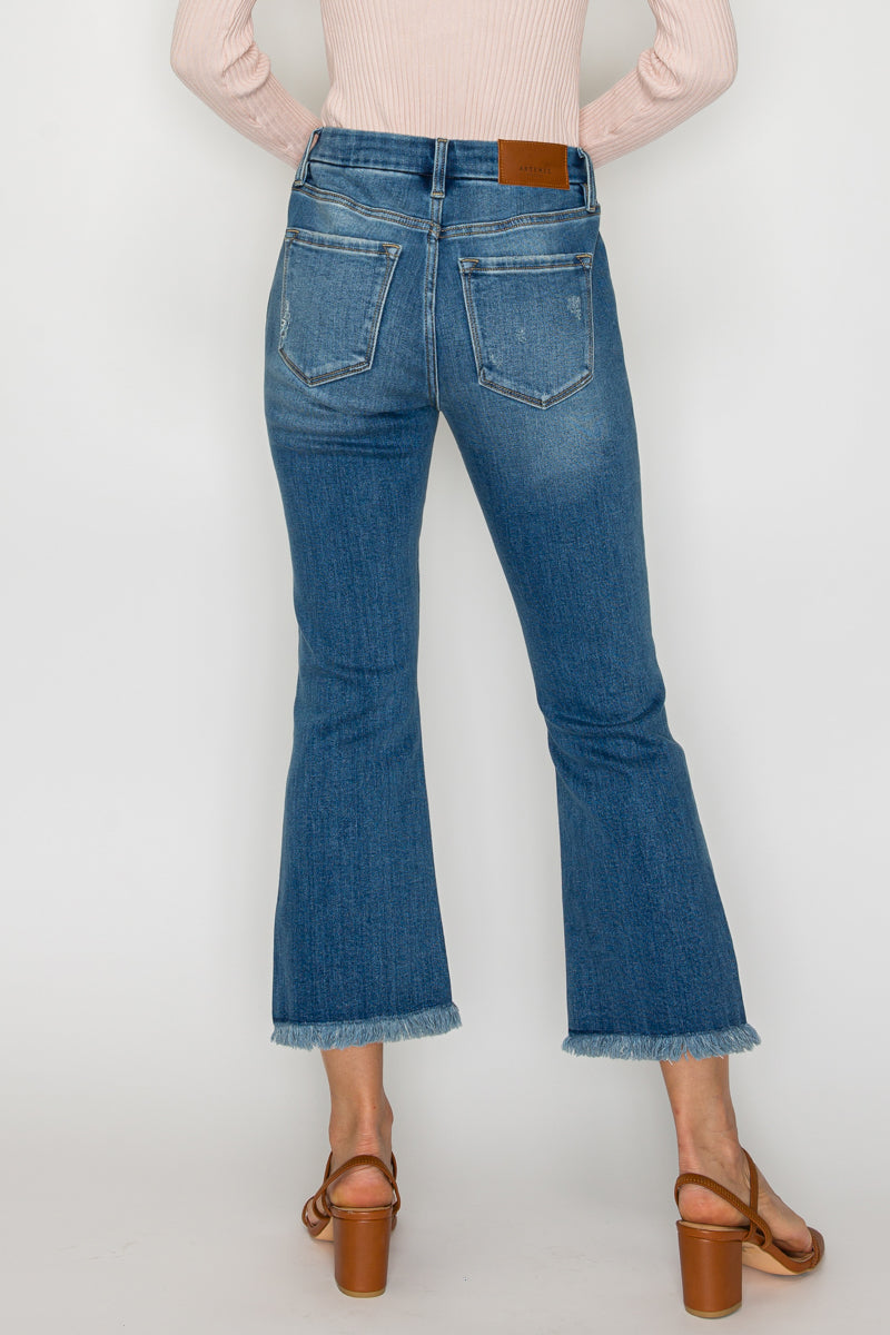 eco friendly crop Eco Friendly Crop Flare Jeans view 15 (bottom) - shop at us.meeeshop