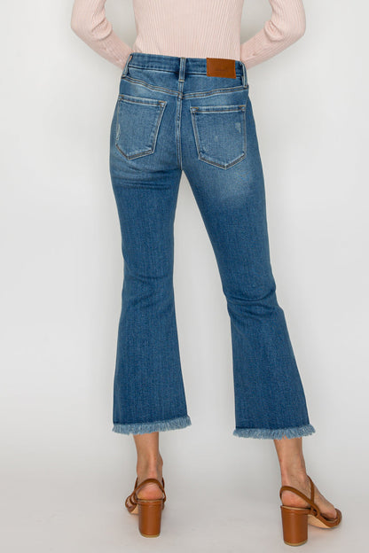eco friendly crop Eco Friendly Crop Flare Jeans view 15 (bottom) - shop at us.meeeshop