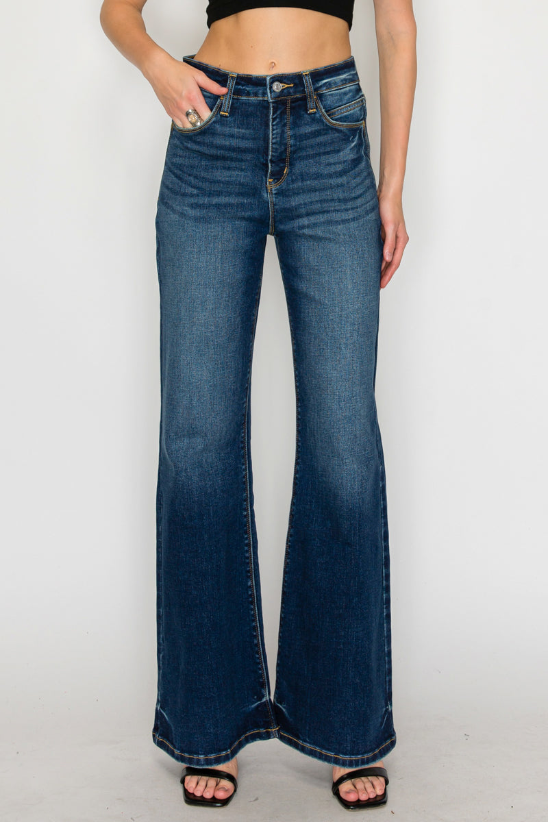 leilani tummy control Leilani Tummy Control High Rise Holly Flare Jeans view 11 (bottom) - shop at us.meeeshop