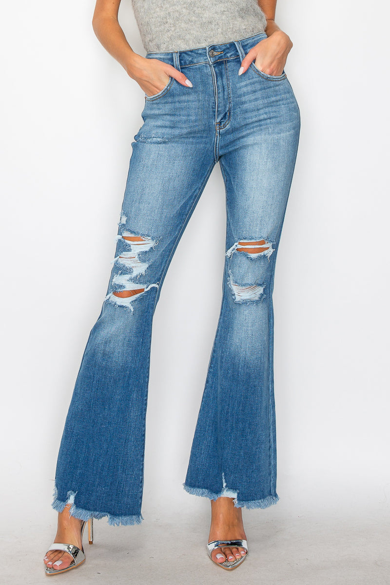 stellar high rise Stellar High Rise Flare Jeans view 15 (bottom) - shop at us.meeeshop