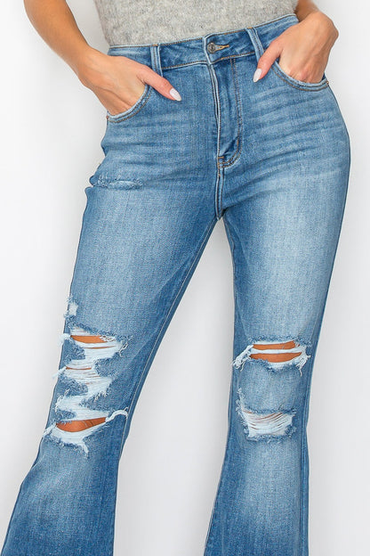 stellar high rise Stellar High Rise Flare Jeans view 12 (bottom) - shop at us.meeeshop