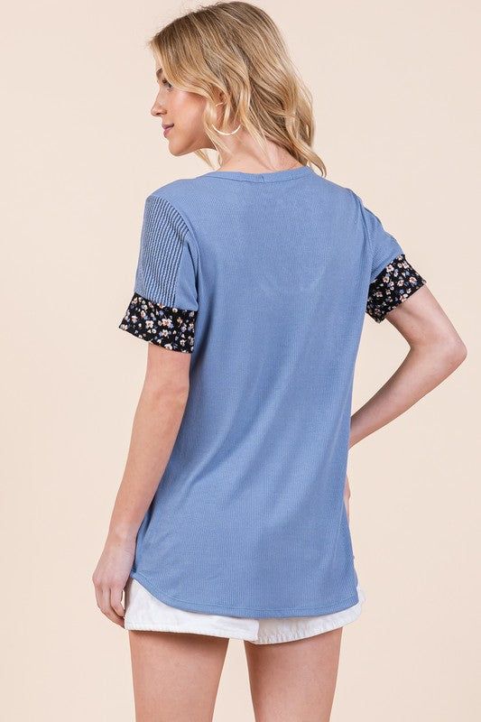 Tie Front Short Sleeve Top us.meeeshop - 