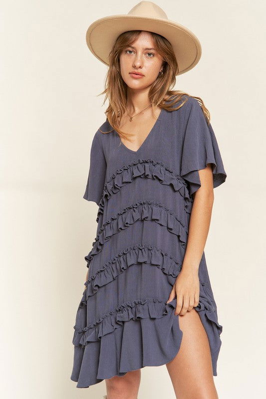 Tiered Ruffle Mini Dress us.meeeshop - 