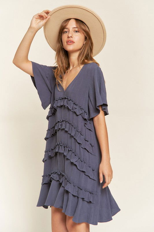 Tiered Ruffle Mini Dress us.meeeshop - 