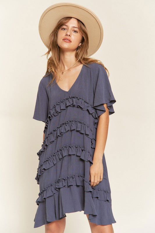 Tiered Ruffle Mini Dress us.meeeshop - 