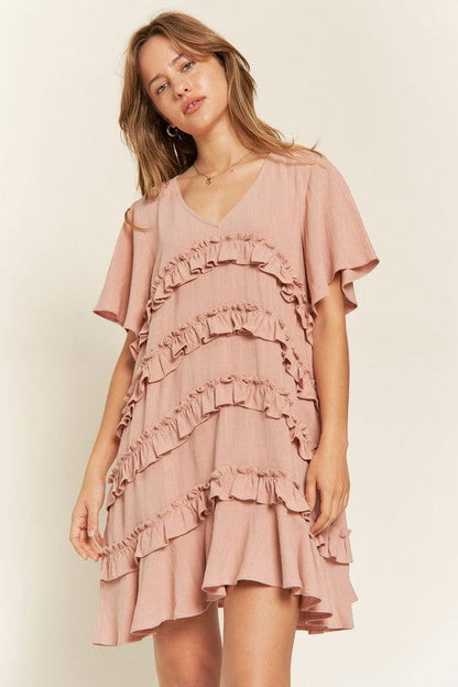 Tiered Ruffle Mini Dress us.meeeshop - 