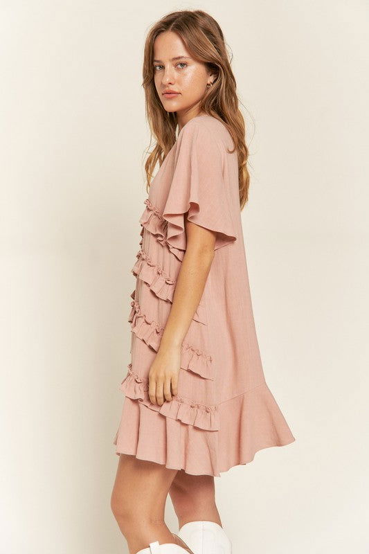 Tiered Ruffle Mini Dress us.meeeshop - 