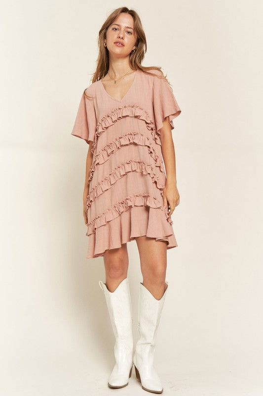 Tiered Ruffle Mini Dress us.meeeshop - 