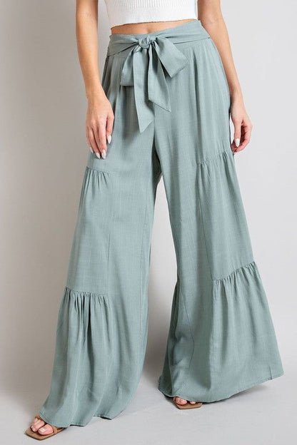 Tiered Wide Leg Pants - us.meeeshop