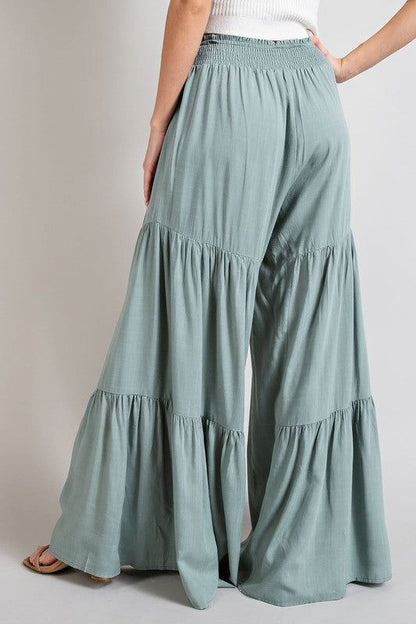 Tiered Wide Leg Pants - us.meeeshop