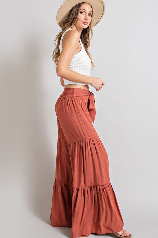 Tiered Wide Leg Pants - us.meeeshop