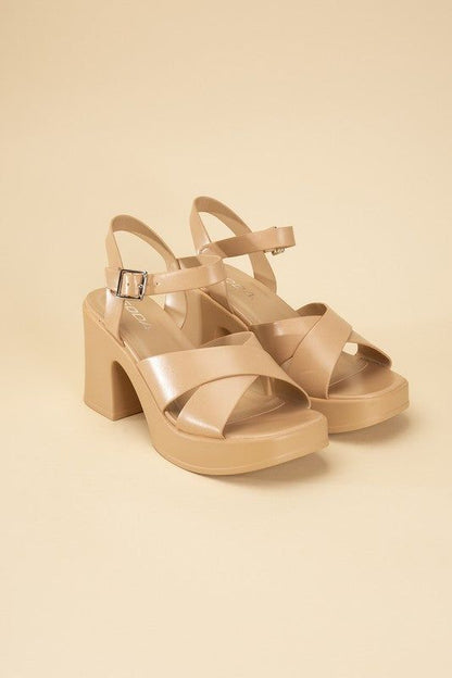 Touch-S Crisscross Sandal Heels - us.meeeshop