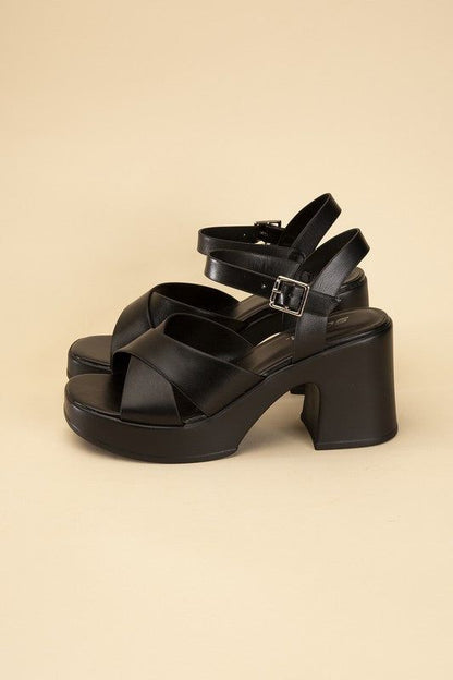 Touch-S Crisscross Sandal Heels - us.meeeshop