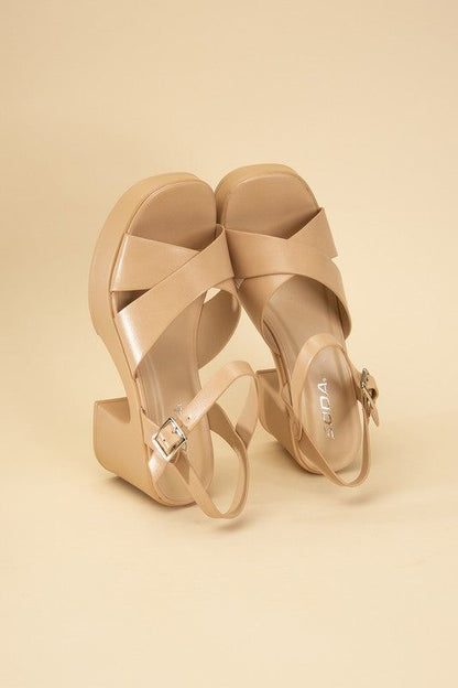 Touch-S Crisscross Sandal Heels - us.meeeshop