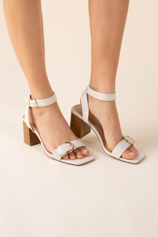 Treaty-S Buckle Sandal Heels - us.meeeshop