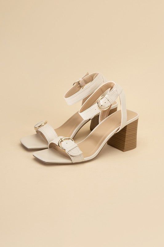 Treaty-S Buckle Sandal Heels - us.meeeshop