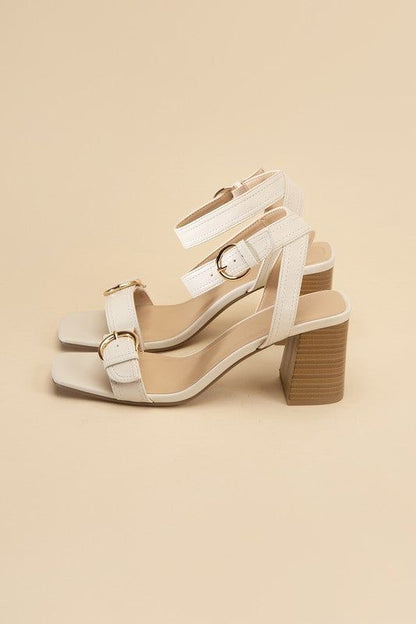 Treaty-S Buckle Sandal Heels - us.meeeshop