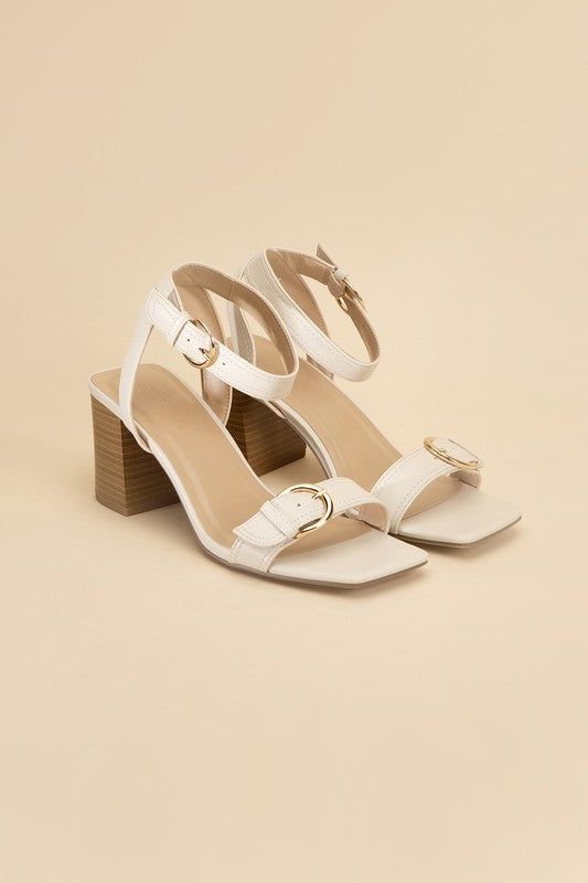 Treaty-S Buckle Sandal Heels - us.meeeshop