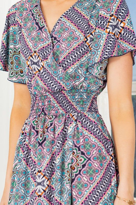 Tribal Maxi Wrap Dress with Waist Smoking us.meeeshop - 