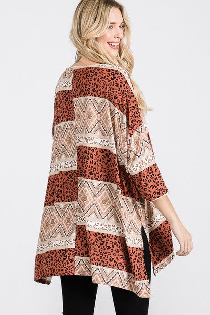 Tribal Print Oversize Top us.meeeshop - 