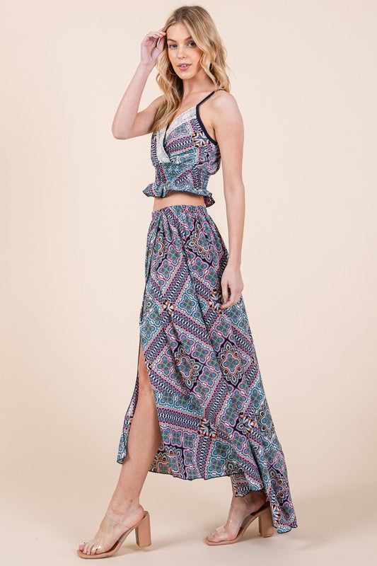 Tribal Print Skirt Set us.meeeshop - 