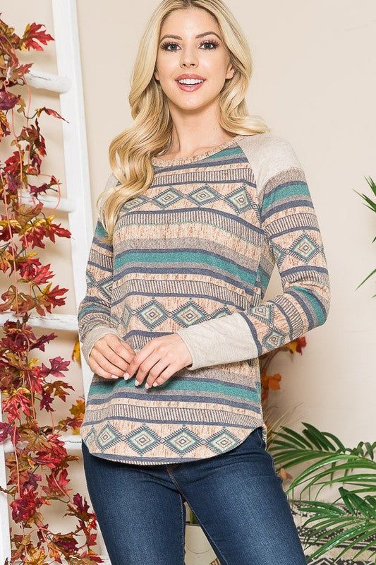 Women's Tribal Print Sweater Knit - us.meeeshop