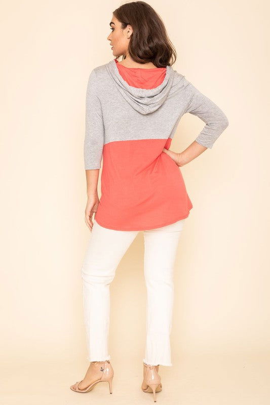 Two Tone Color Block Hoodie us.meeeshop - 