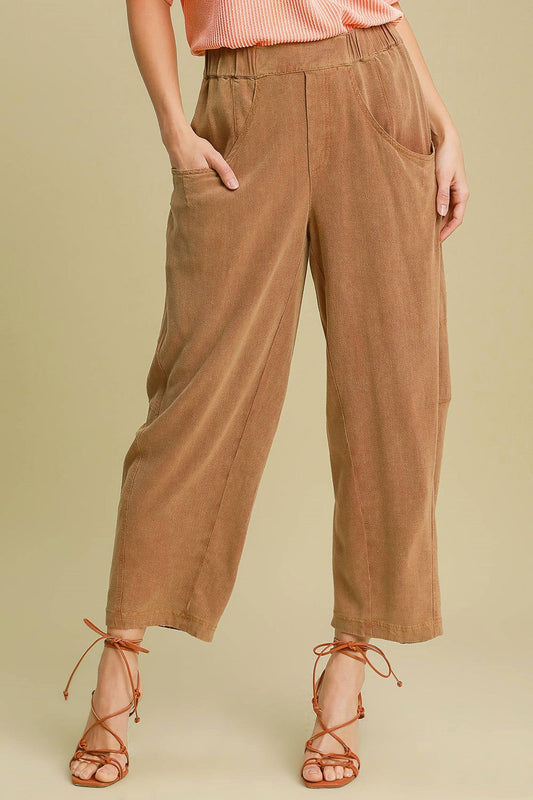 Umgee Elastic Waist Baggy Fit Pants with Pockets us.meeeshop - Pants