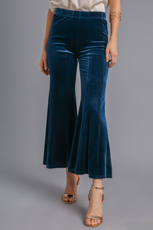 Umgee High Rise Elastic Waist Flare Pants us.meeeshop - Pants