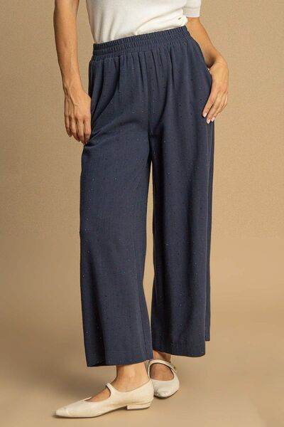 Umgee High Waisted Embellished Linen Pants Plus Size - us.meeeshop