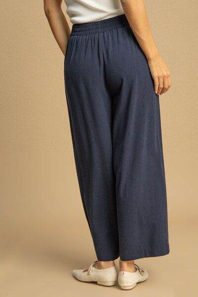 Umgee High Waisted Embellished Linen Pants Plus Size - us.meeeshop