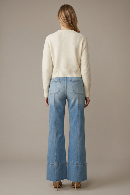 aurora tummy control Aurora Tummy Control Eco Friendly Fabric Slim Palazzo Jeans (medium Wash) view 12 (bottom) - shop at us.