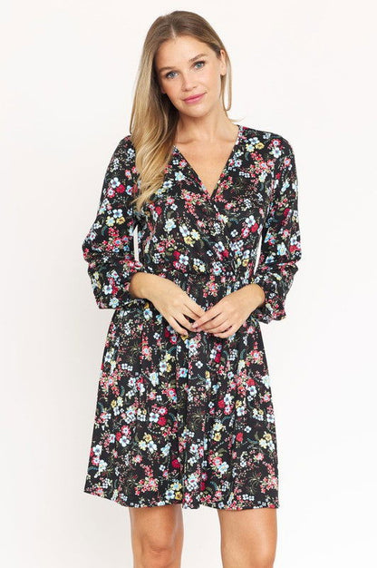 V-Neck Flowy Floral Mini Dress us.meeeshop - 