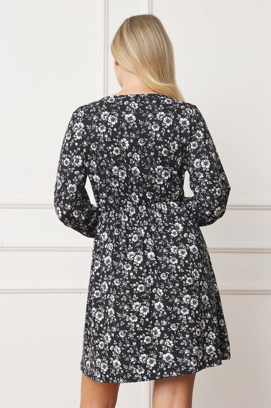 V-Neck Flowy Floral Mini Dress us.meeeshop - 