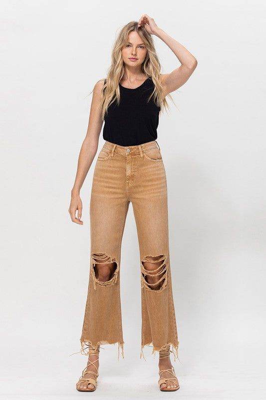 VERVET 90's Vintage Crop Flare Jeans us.meeeshop - 