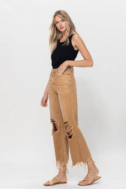 VERVET 90's Vintage Crop Flare Jeans us.meeeshop - 