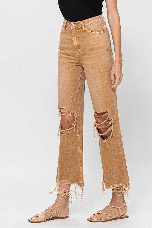 VERVET 90's Vintage Crop Flare Jeans us.meeeshop - 