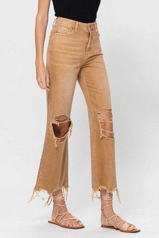 VERVET 90's Vintage Crop Flare Jeans us.meeeshop - 