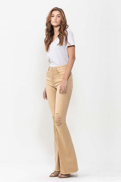 VERVET High Rise Flare Jeans In Dew Drop us.meeeshop - 