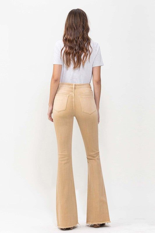 VERVET High Rise Flare Jeans In Dew Drop us.meeeshop - 