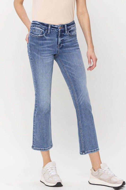 VERVET Mid Rise Kick Flare Jeans us.meeeshop - 