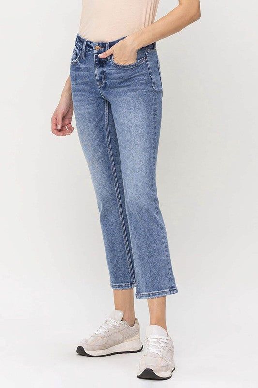 VERVET Mid Rise Kick Flare Jeans us.meeeshop - 