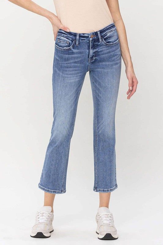 VERVET Mid Rise Kick Flare Jeans us.meeeshop - Pants