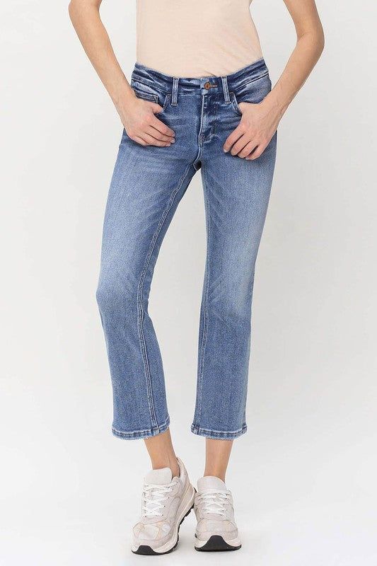 VERVET Mid Rise Kick Flare Jeans us.meeeshop - 